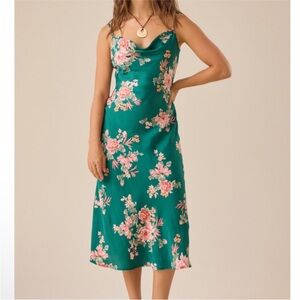 NWT! Altar'd State Dark Green Floral Maxi Dress Small